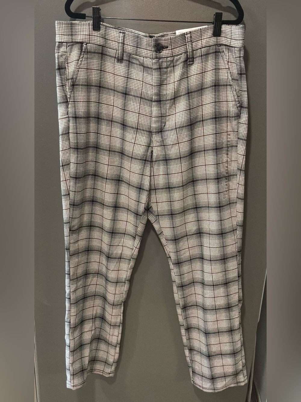American Eagle Outfitters Women's Plaid Dress Pants -Gray, Black, Brown Size W33 - Picture 2 of 7